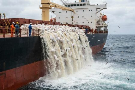 ادعای ریختن محموله‌های برنج در دریا نادرست است