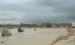 طغیان رودخانه فصلی مشکالدین در بالا دست هشتبندی هرمزگان