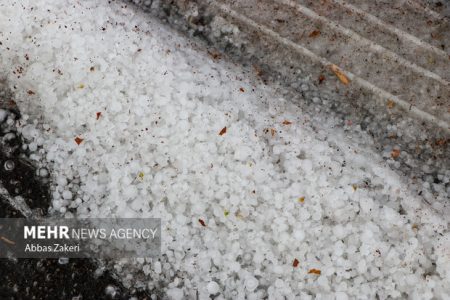 تگرگ در روستای سول جاسک