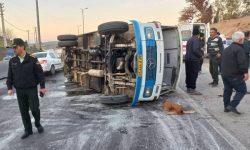 نجات مینی‌بوس در کوی گشه با اقدام به‌موقع شهرداری بندرلنگه