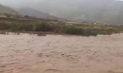 طغیان رودخانه کوهستانی روستای دهندر در بالا دست هشتبندی