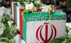 پیکر شهدای حمله آمریکا به پل های شهرستان خمیر تشییع شدند