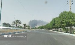 دود مشاهده‌شده در شرق بندرعباس ناشی از حریق در یک انبار ضایعات است