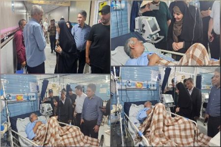 عیادت و تجلیل وزیر راه و شهرسازی از ایثارگران راه‌آهن هرمزگان