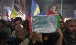 تشییع بقایای تازه تفحص شده شهدای مدرسه میناب در اجتماع مردم بندرعباس