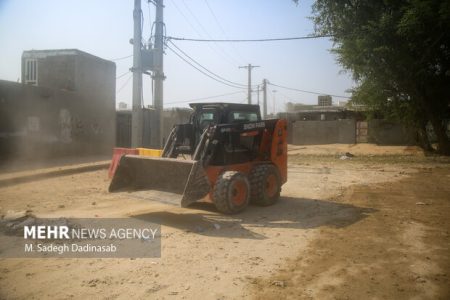 محله مسکونی چاه‌تنگو قشم پس از حمله جنایتکارانه آمریکا