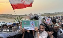 تشییع پیکر پنجمین شهید عروسی بندرکوهستک در هرمزگان